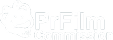 Logotipo da PrFilm Commission. O logo apresenta um símbolo abstrato formado por linhas finas entrelaçadas que criam uma forma orgânica e fluida, seguido pelo texto PrFilm Commission.